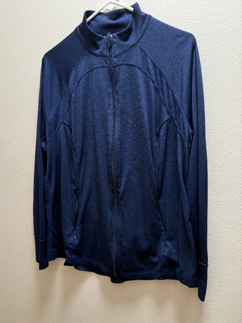 EUC Ideology Jacket Navy Blue Heather Full Zip Women's 1X Excellent Pre-Owned